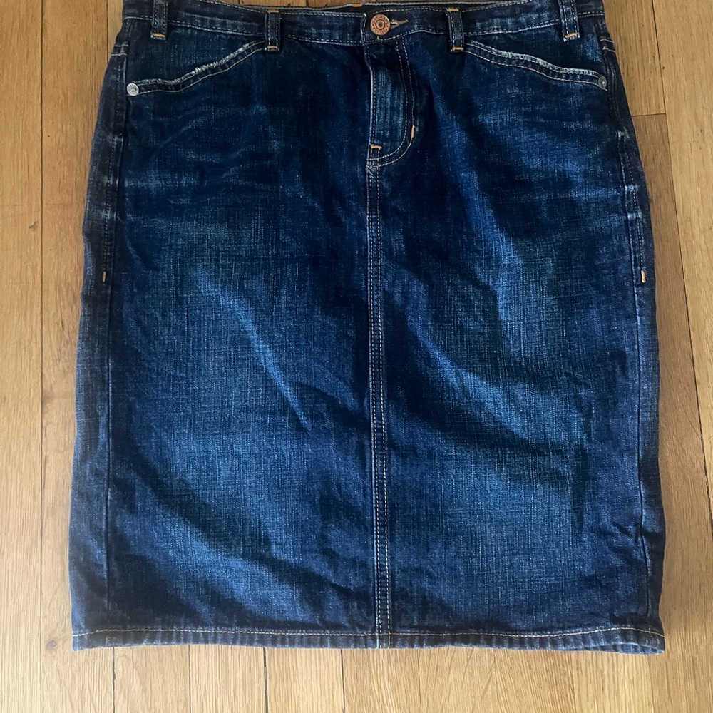 vintage denim midi skirt